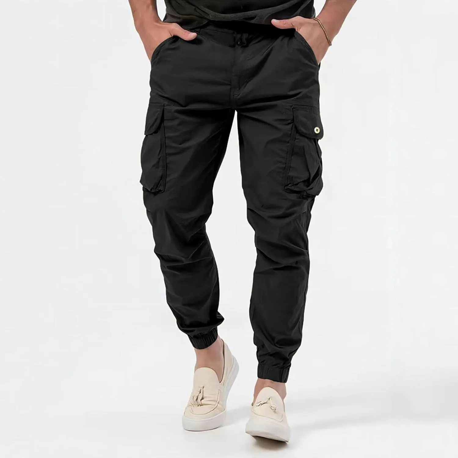 Baggy Jeans Men Winter High Street Fashion Leisure Loose Sports Running Solid Color Lace Up Pants Sweater Pants para