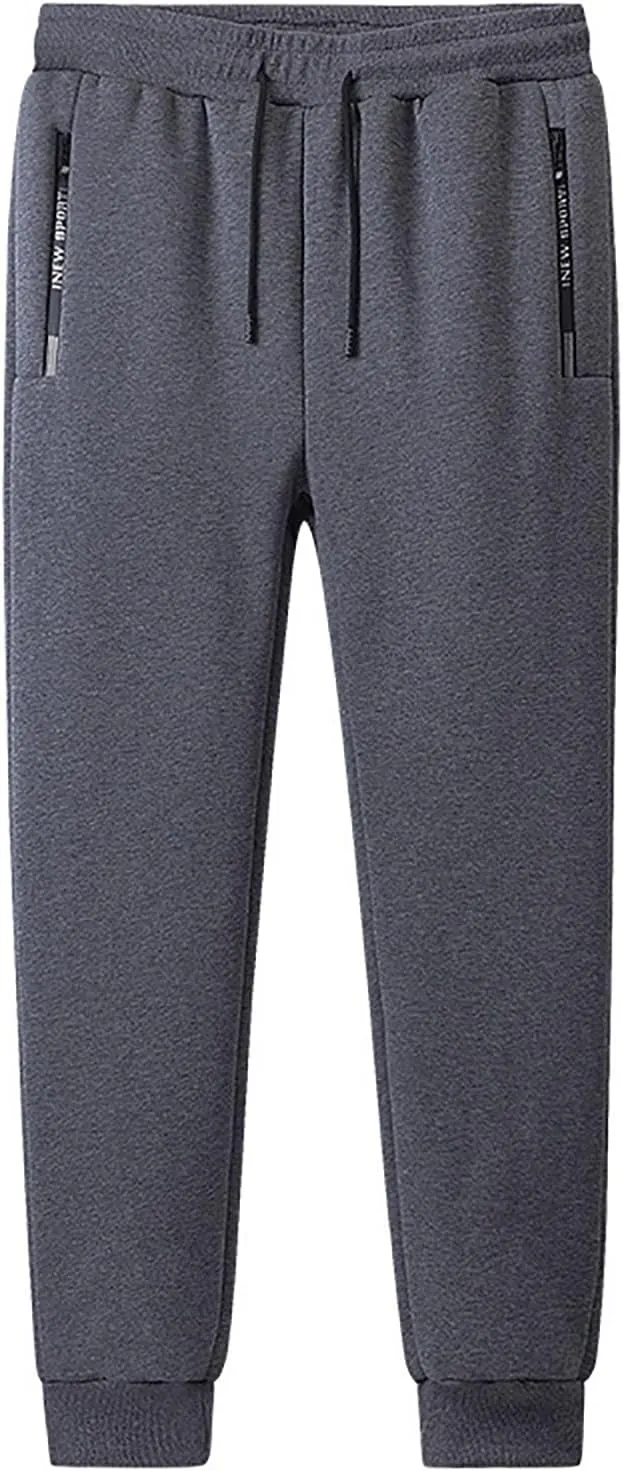 BIFUTON Fleece Lined Pants Men Big and Tall,Men's Sherpa Lined Athletic Sweatpants Winter Warm Track Pants Heavyweight Pants