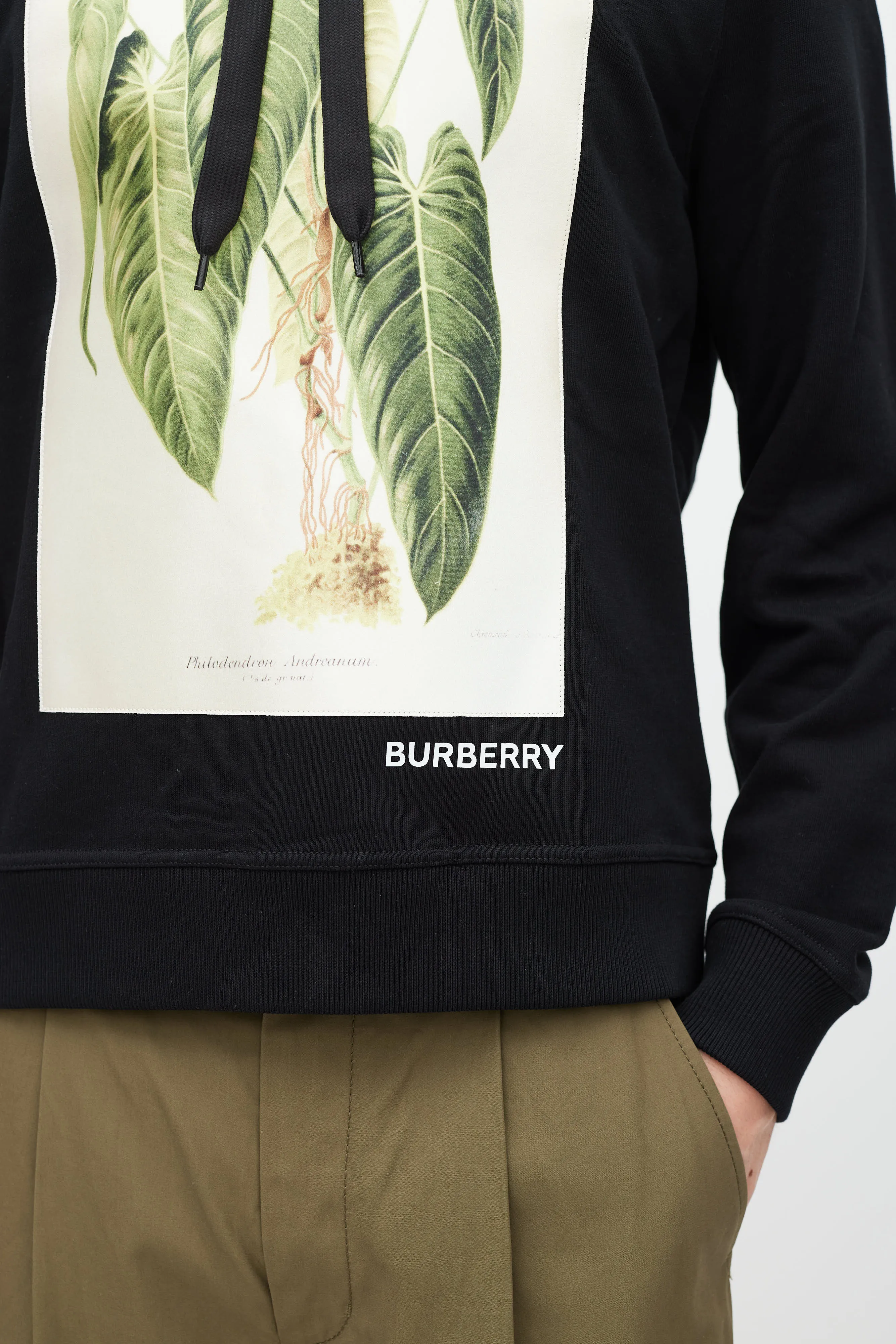 Black & Green Printed Satin Patch Hoodie