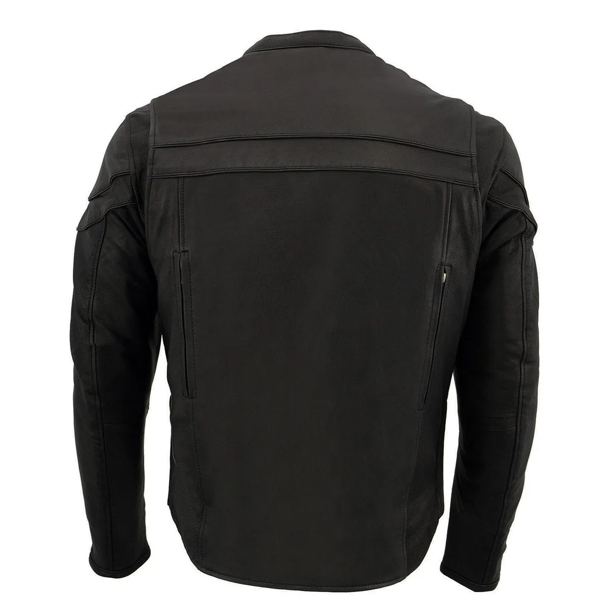 Black Color ML1408 Men's Sporty Crossover Leather Jacket