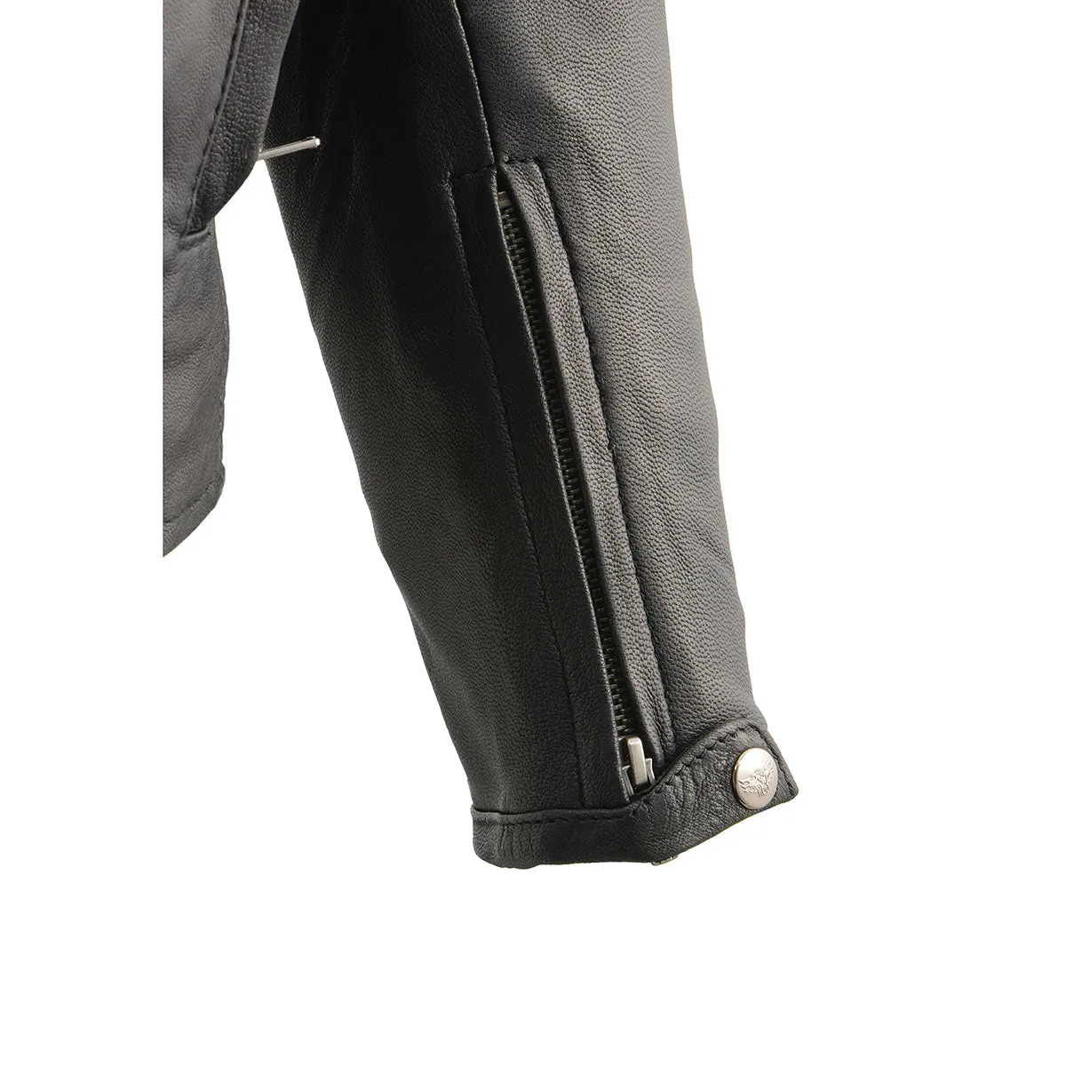 Black Color ML1408 Men's Sporty Crossover Leather Jacket