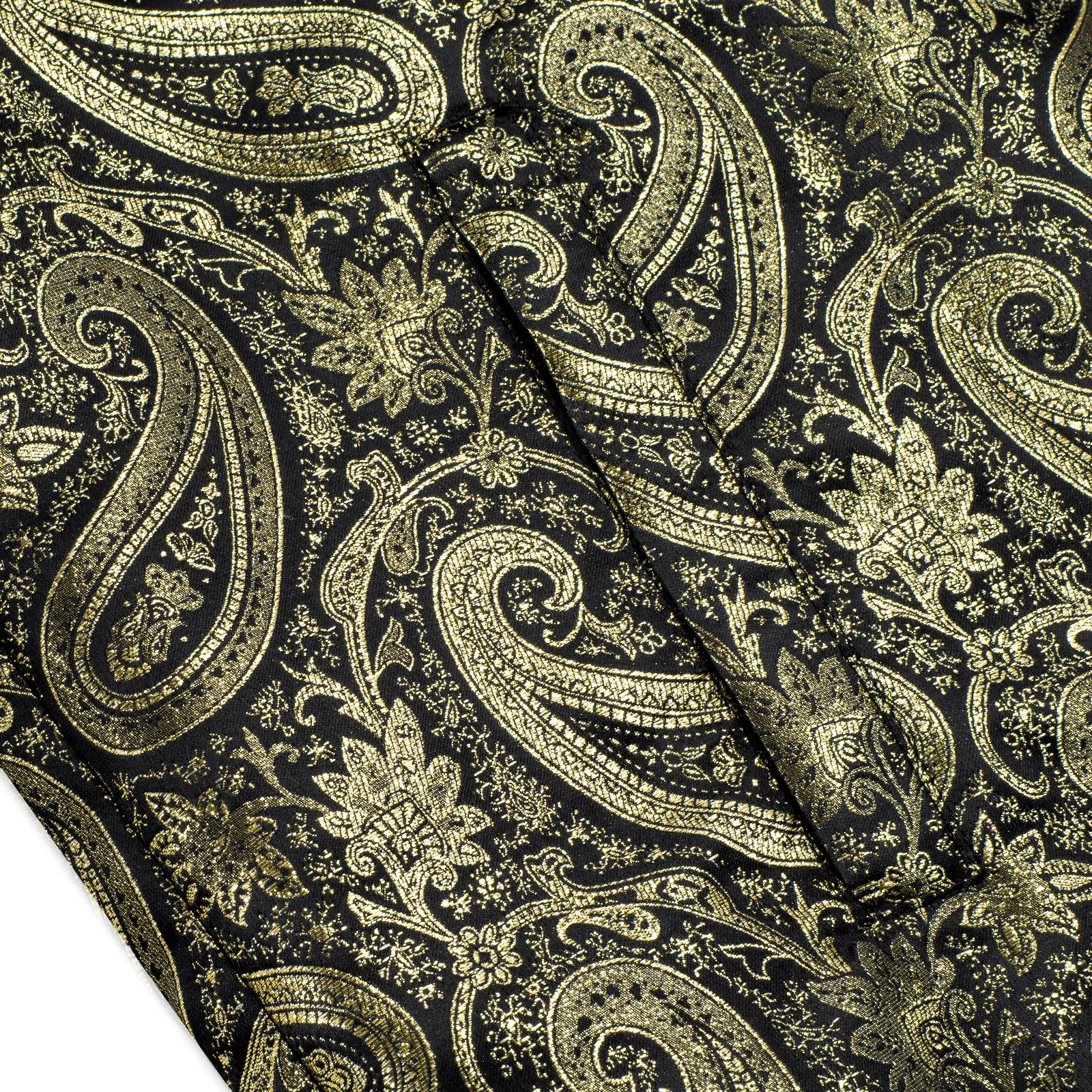 Black Golden Paisley Men's Zipper Thin Woven Jacket