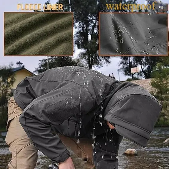 Blyo Waterproof Thermal Jacket Windproof Winter Ski Snow Jacket Hiking Outdoor Cold Weather Jackets Soft Shell Coat for Men