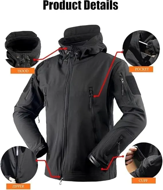 Blyo Waterproof Thermal Jacket Windproof Winter Ski Snow Jacket Hiking Outdoor Cold Weather Jackets Soft Shell Coat for Men