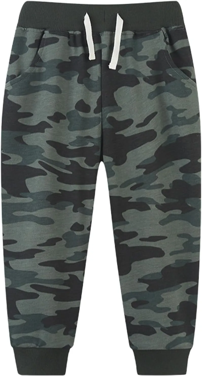 Boy's Camouflage Sweatpants Sports Pants Kids Athletic Sweat Pants Basic Jogger Track Pants with Pockets