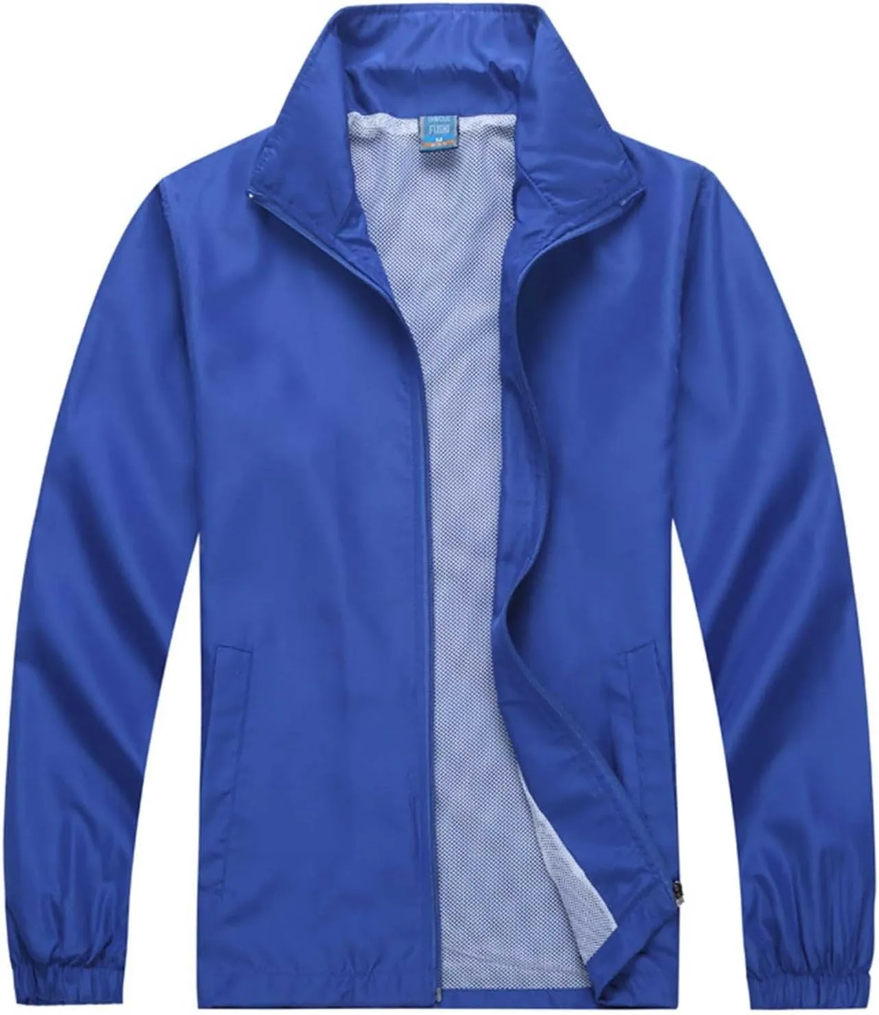 Cambkatl Men's Sports Coat, Full Zipper Stand Collar Long Sleeve Outwear Jacket with Mesh Liner & Pockets