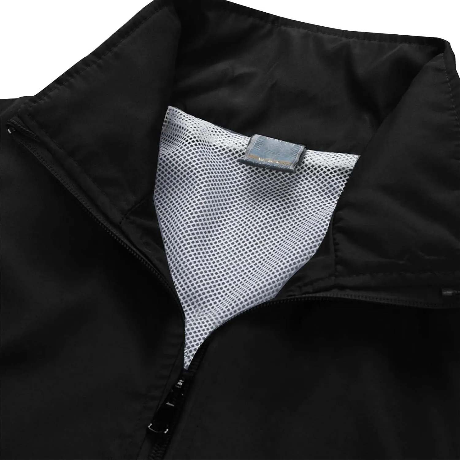 Cambkatl Men's Sports Coat, Full Zipper Stand Collar Long Sleeve Outwear Jacket with Mesh Liner & Pockets