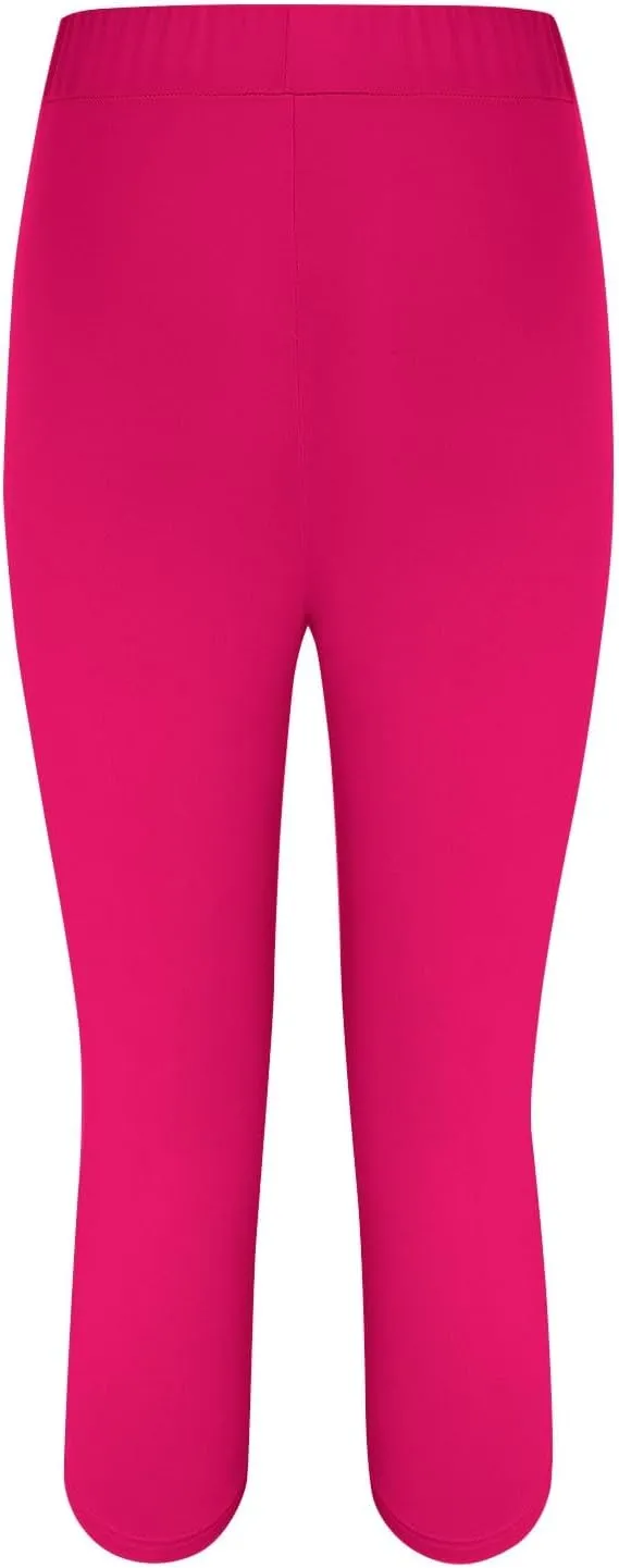 Capri Leggings for Women 3/4 Length High Waisted Yoga Pants Elastic Comfy Summer Travel Casual Cropped Solid Capris