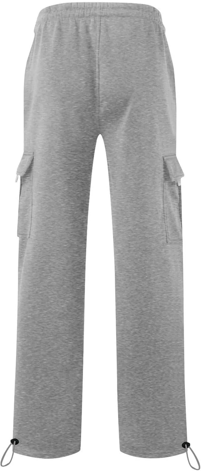 Cargo Pants Men Workout Baggy Straight Drawstring Camping Fishing Trousers Outdoor Tactical Cargo Pants with Multi-Pockets
