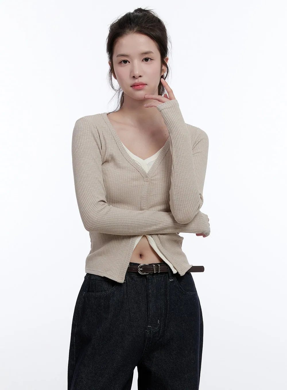 Color Block Layered Long Sleeve ON418