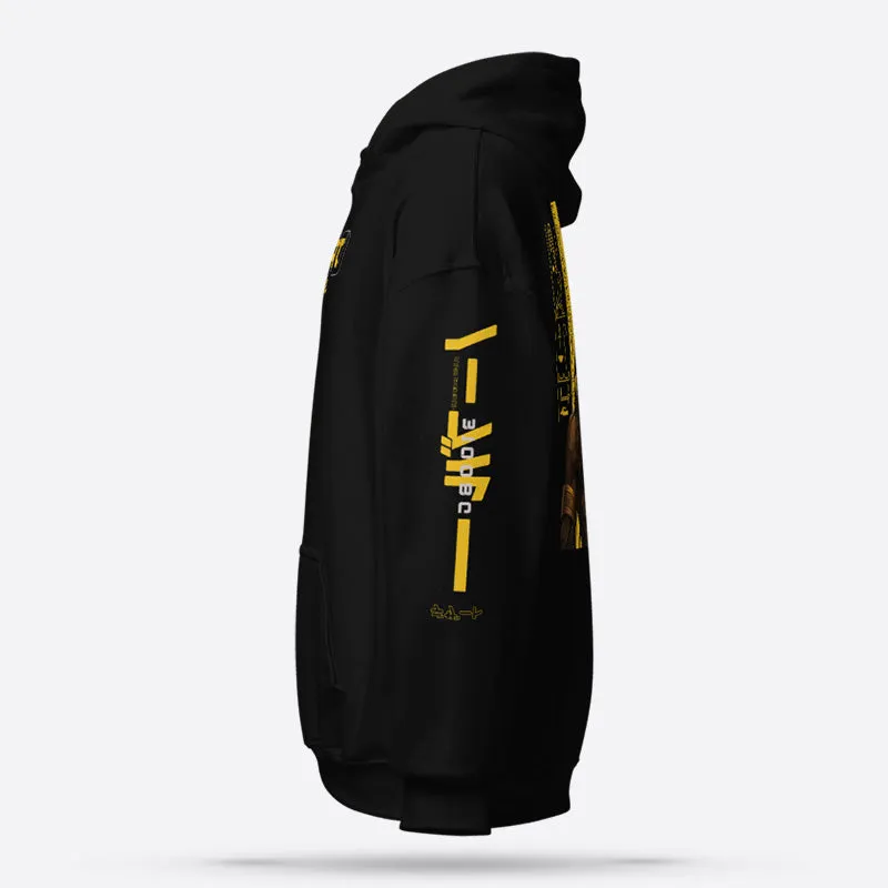 Cyber Shogun Pullover Premium Black Graphic Hoodie