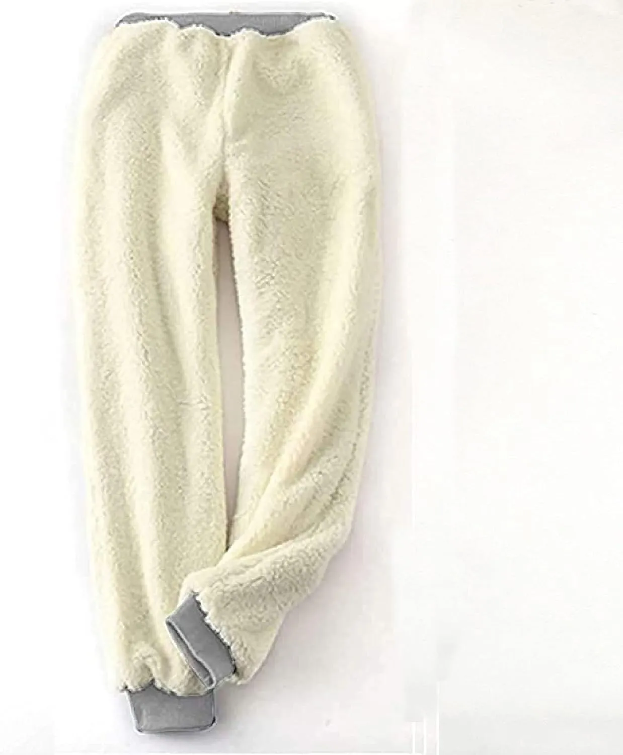 Fleece Lined Joggers Women Athletic Sweatpants Sherpa Winter Leggings Drawstring Waist Pockets Cinch Bottom Trousers