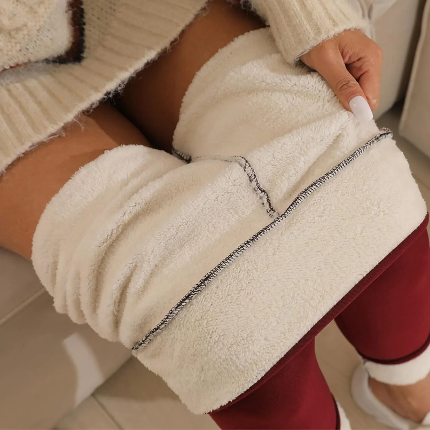 Fleece Lined Leggings Women Tummy Control Thermal Winter Warm Tights High Waisted Yoga Pants Cold Weather Pantyhose