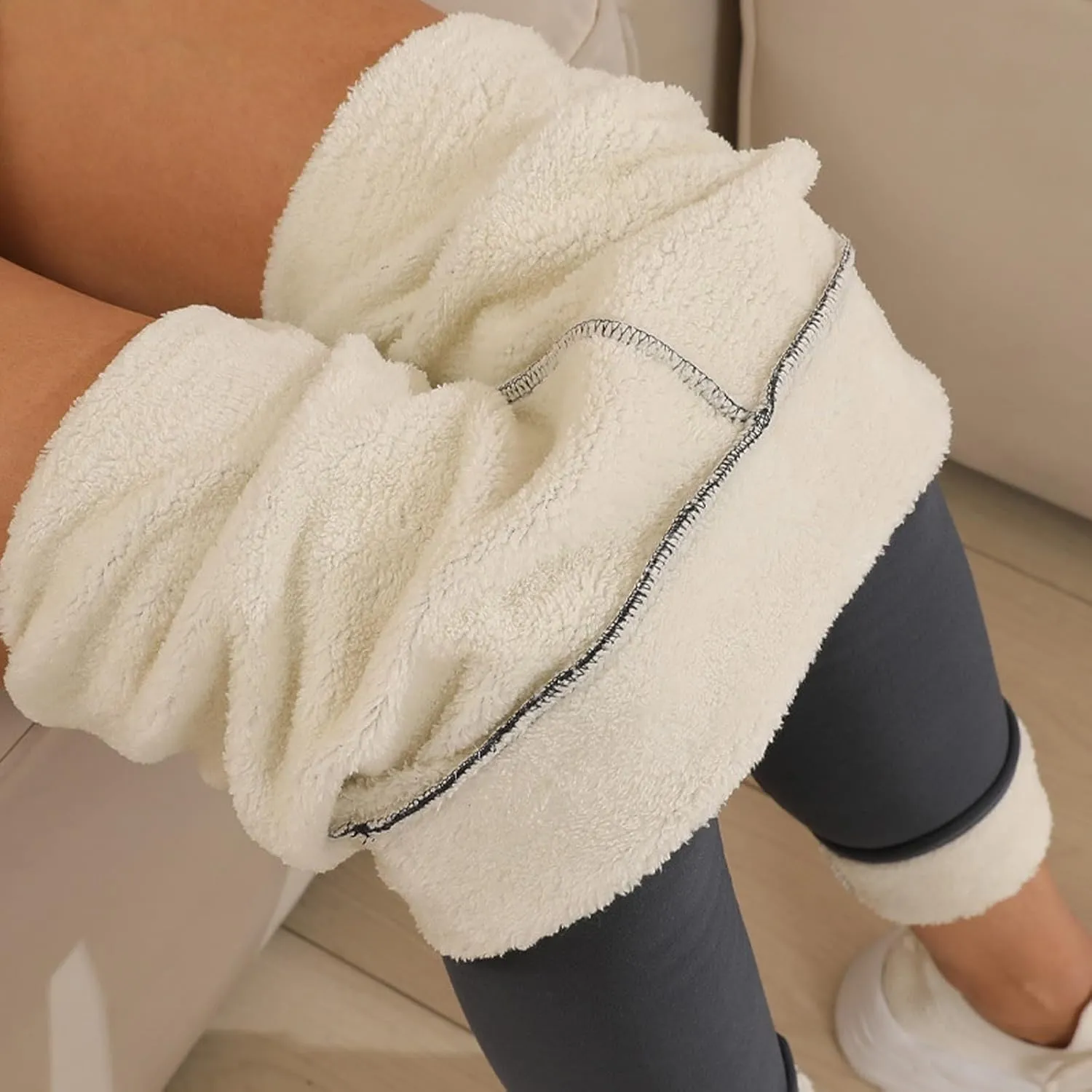 Fleece Lined Leggings Women Tummy Control Thermal Winter Warm Tights High Waisted Yoga Pants Cold Weather Pantyhose