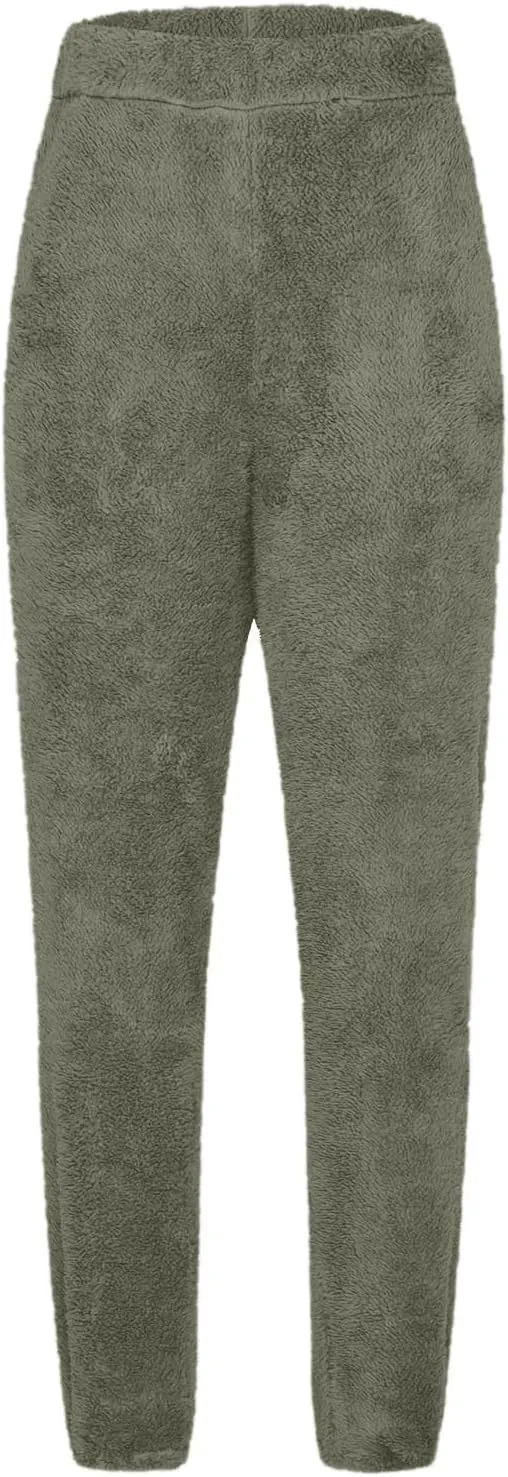 Fleece Lined Sweatpants for Women Winter Sherpa Lined Joggers Elastic Hight Waist Cinch Bottom Fall Fashion Outfits