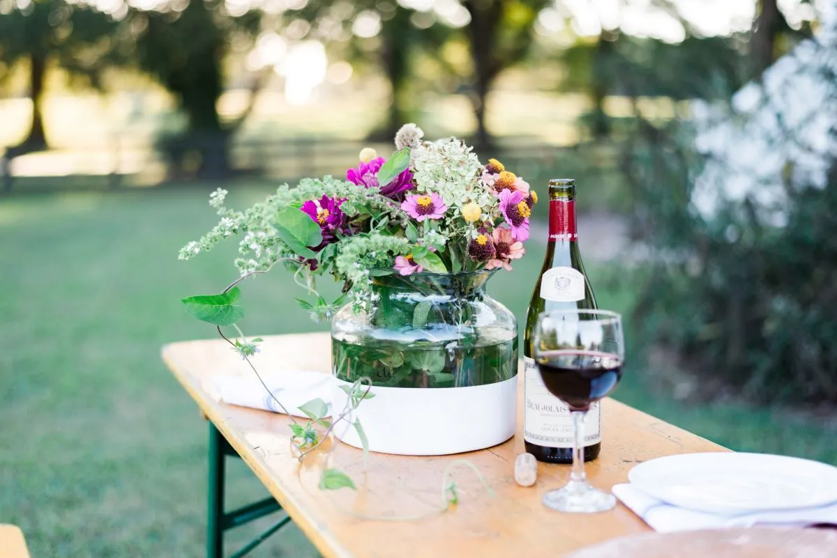 Glass Color Block Flower Vase