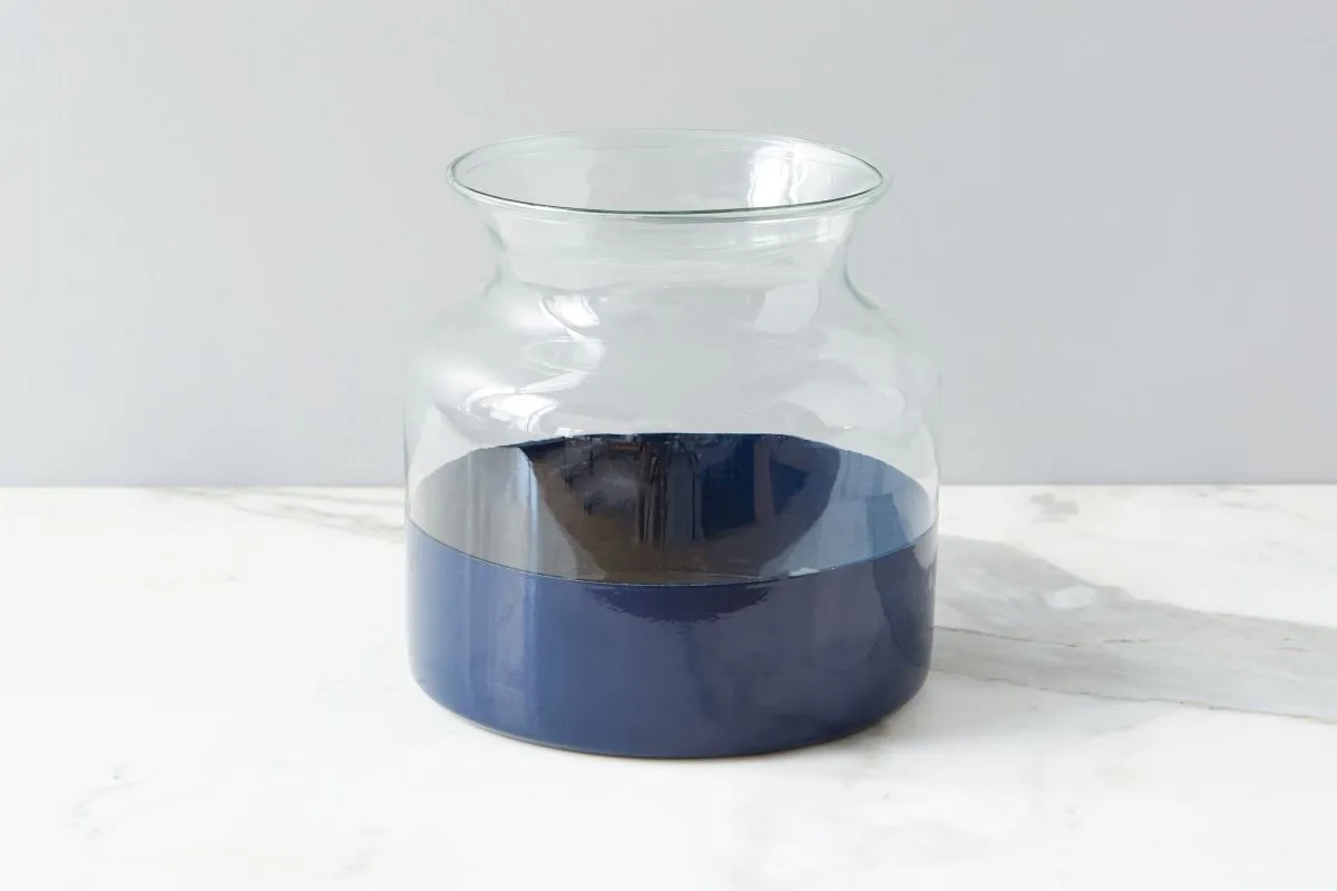 Glass Color Block Flower Vase