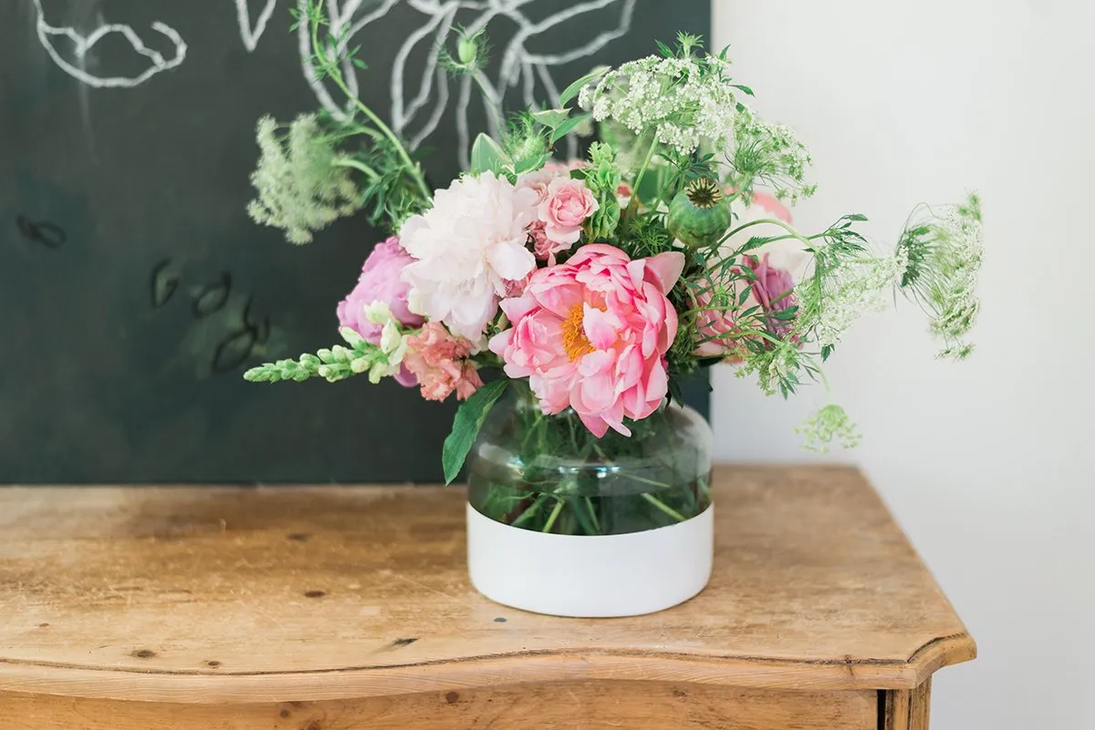Glass Color Block Flower Vase