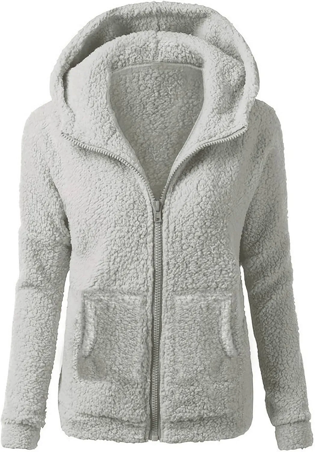 GOFULY Oversized Hoodie For Women Zip Up Casual Fall Winter Coats Plus Size Trendy Sharpa Fleece Jacket With Pocket Clothes