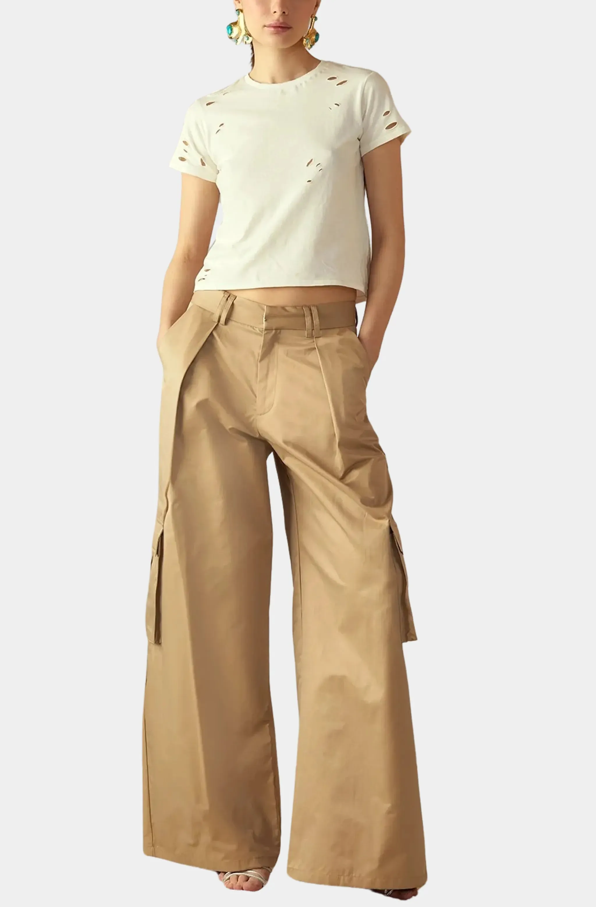 High-Waist Wide Leg Cargo Pants