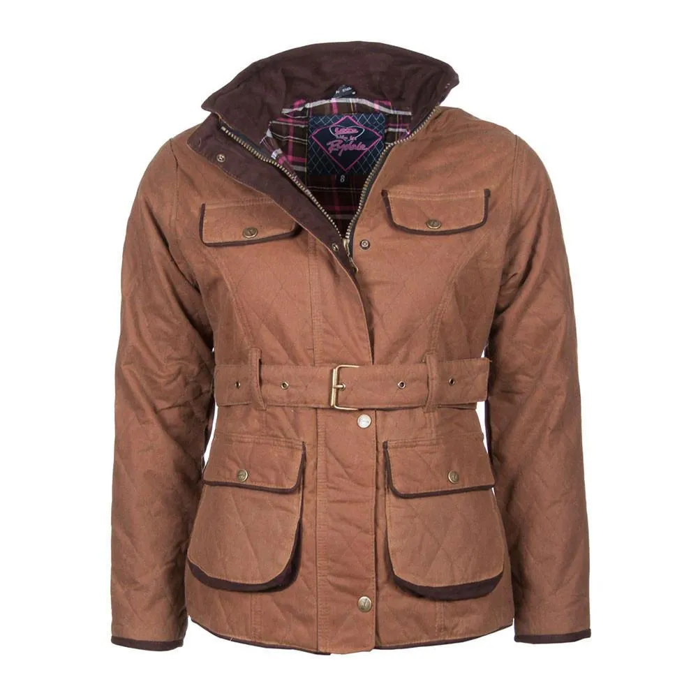 Ladies Rydale Belted Diamond Quilted Waxed Country Jacket