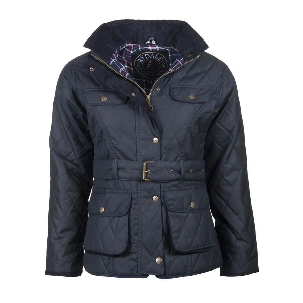 Ladies Rydale Belted Diamond Quilted Waxed Country Jacket