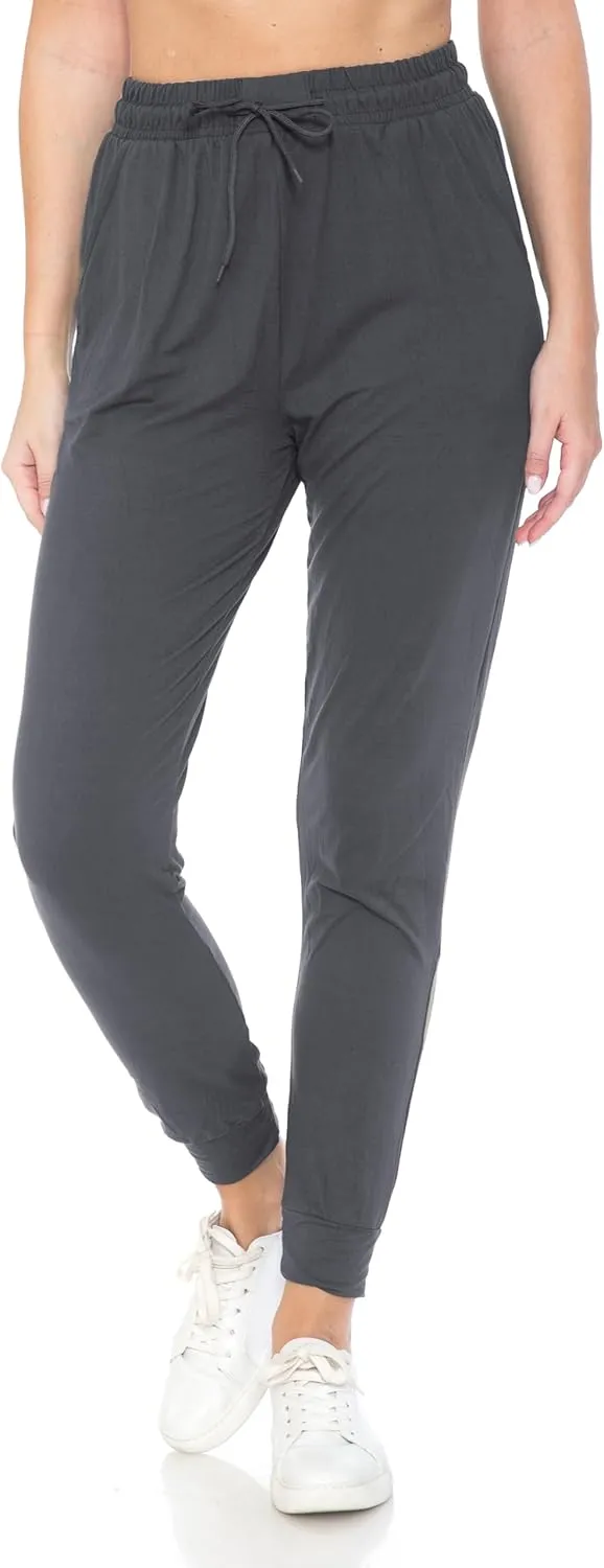Leggings Depot Women's Jogger Track Cuff Sweatpants with Pockets for Yoga, Workout