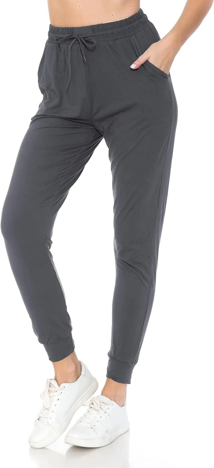 Leggings Depot Women's Jogger Track Cuff Sweatpants with Pockets for Yoga, Workout