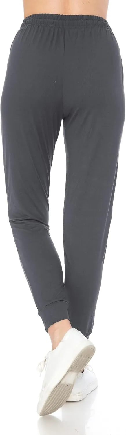 Leggings Depot Women's Jogger Track Cuff Sweatpants with Pockets for Yoga, Workout