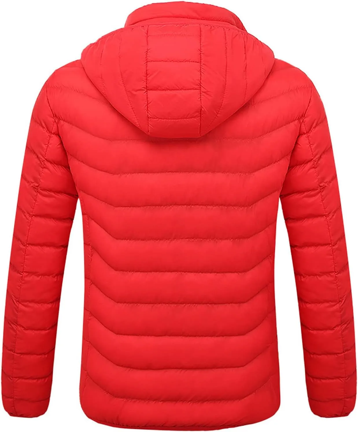 Men Women Heated Coat Rechargeable Smart Heating Hooded Jacket Winter Lightweight Thermal Outdoor Adjustable Warm Puffer Coat