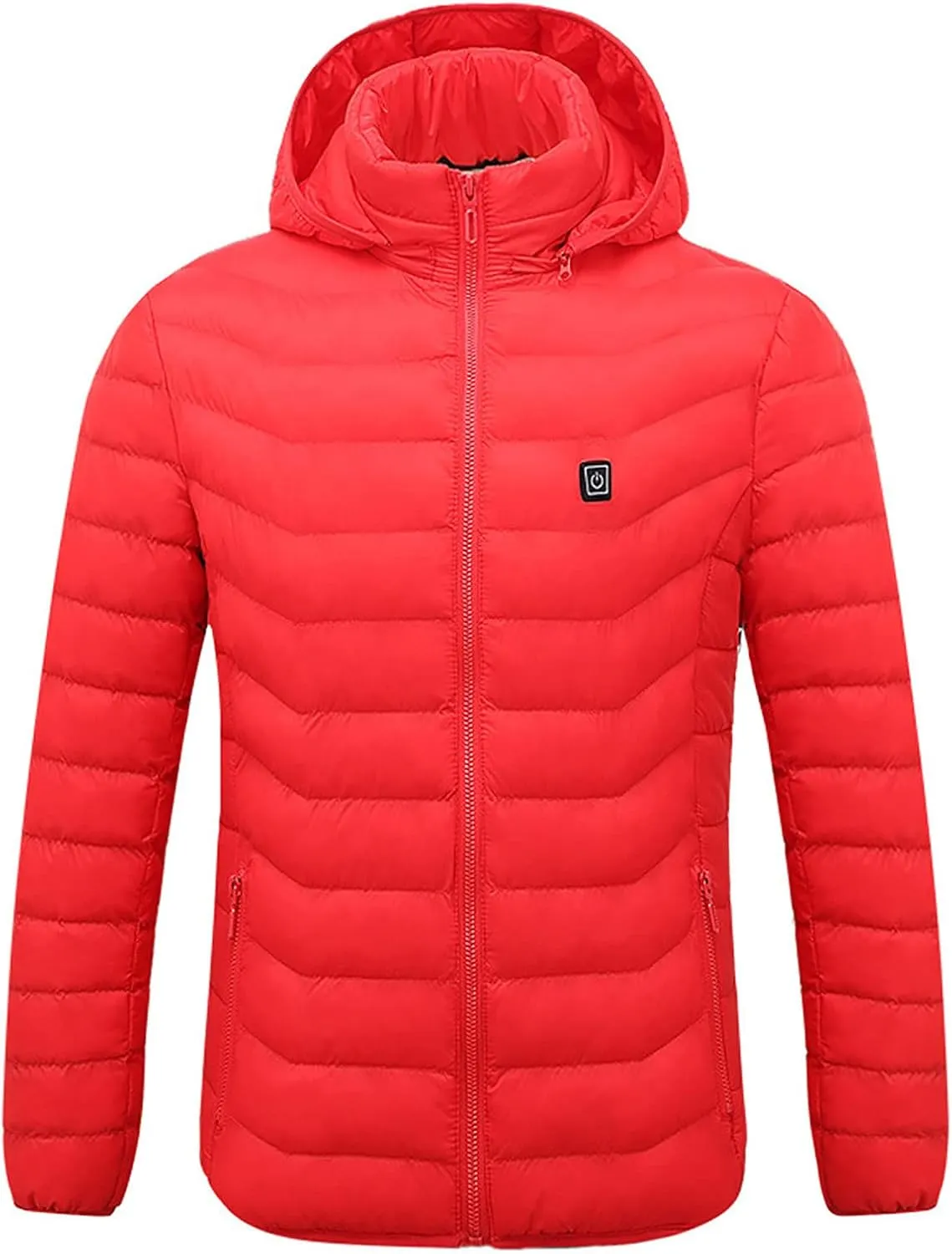 Men Women Heated Coat Rechargeable Smart Heating Hooded Jacket Winter Lightweight Thermal Outdoor Adjustable Warm Puffer Coat