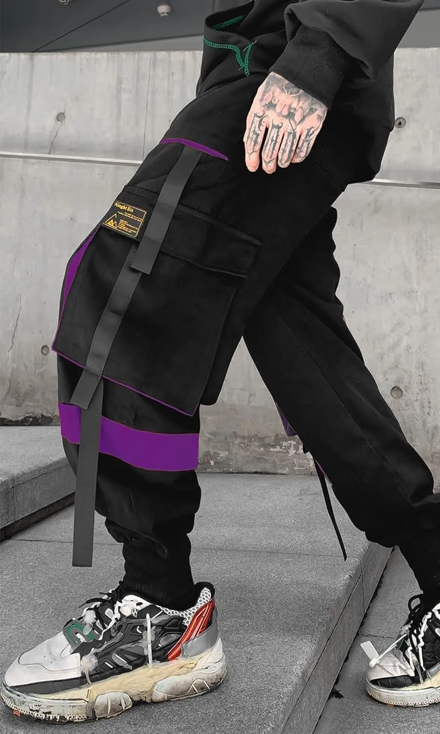Men's Jogger Pants Techwear Hip Hop Harem Pants Streetwear Tactical Track Pants with Drawstring