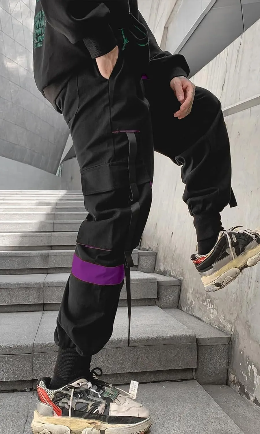 Men's Jogger Pants Techwear Hip Hop Harem Pants Streetwear Tactical Track Pants with Drawstring