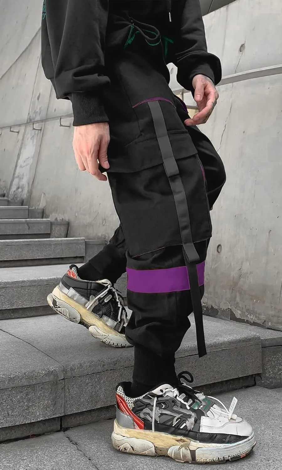 Men's Jogger Pants Techwear Hip Hop Harem Pants Streetwear Tactical Track Pants with Drawstring