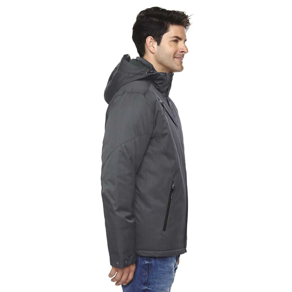 North End Men's Carbon Rivet Textured Twill Insulated Jacket