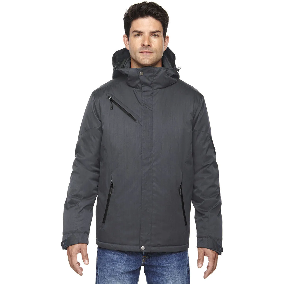 North End Men's Carbon Rivet Textured Twill Insulated Jacket