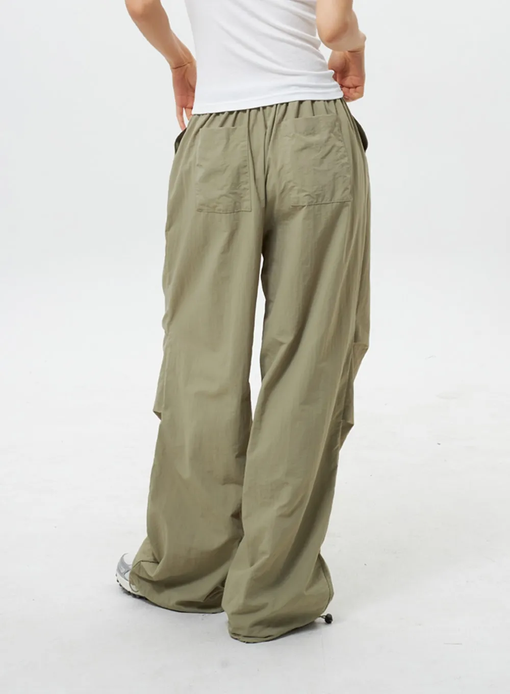 Nylon Wide Track Pants IY311