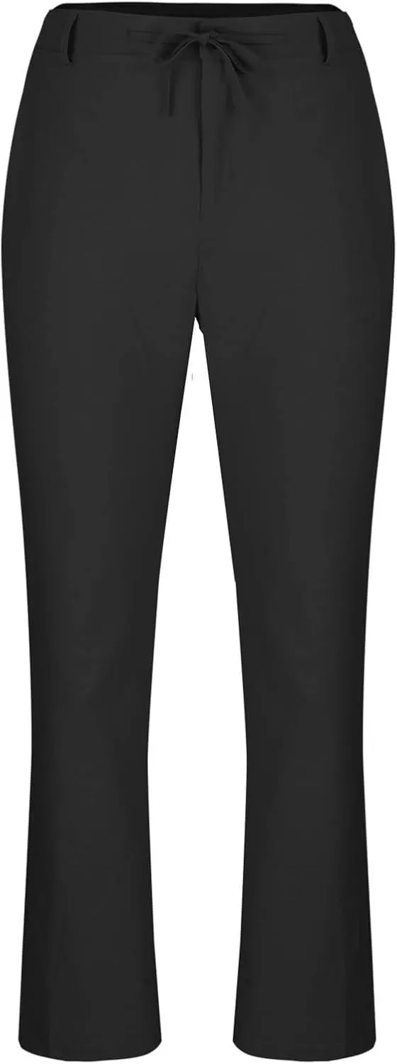 Plus Size Linen Pants for Men Casual Elastic Waist Lightweight Loose Fit Trousers Solid Business Wide Leg Suit Pant