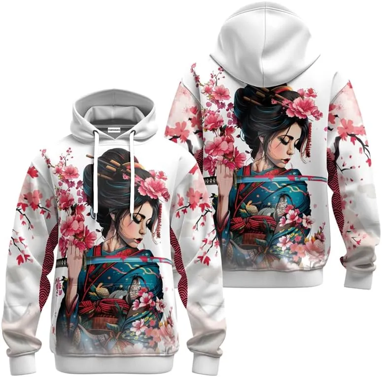 Samurai Mens Hooded Sweatshirt 3D Printed Graphic Pullover Streetwear Hoodies for Men and Women