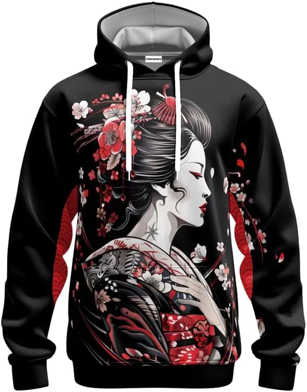 Samurai Mens Hooded Sweatshirt 3D Printed Graphic Pullover Streetwear Hoodies for Men and Women