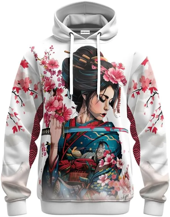 Samurai Mens Hooded Sweatshirt 3D Printed Graphic Pullover Streetwear Hoodies for Men and Women