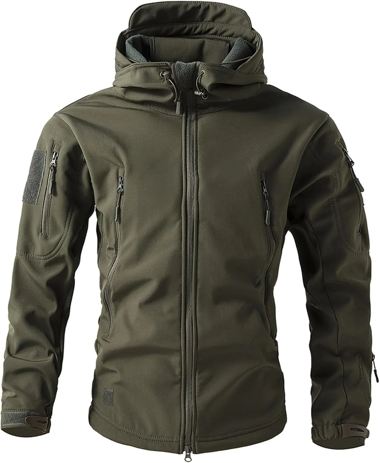 Tactical Hoodie for Men Softshell Fleece Lined Jacket Insulated Thermal Military Jacket Waterproof Warm Coat Tops