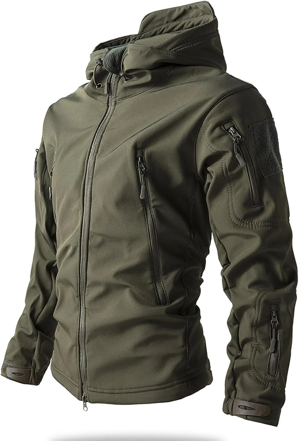 Tactical Hoodie for Men Softshell Fleece Lined Jacket Insulated Thermal Military Jacket Waterproof Warm Coat Tops