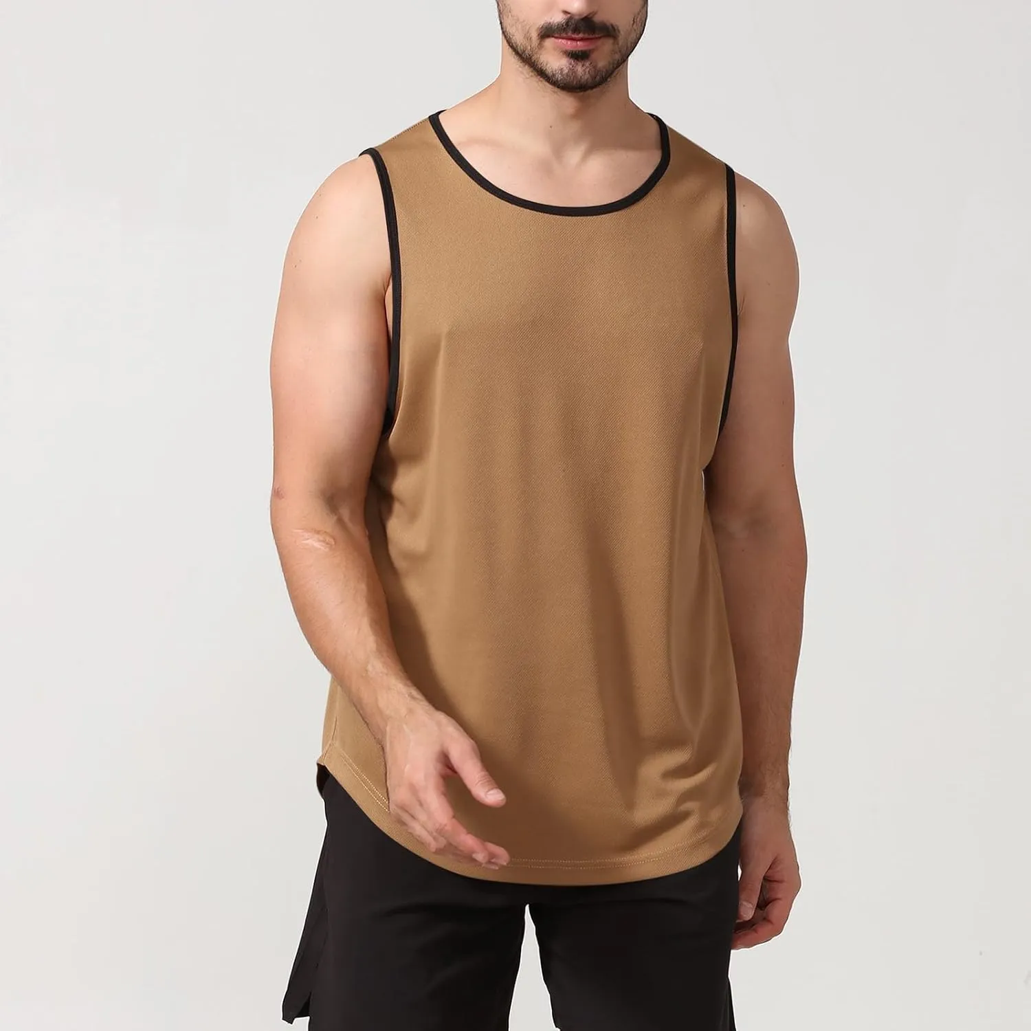 Uillui Mens Workout Tank Tops Quick Dry Running Shirts Sleeveless Mesh Muscle Gym Shirts Athletic Training Sports ​Tank Tops