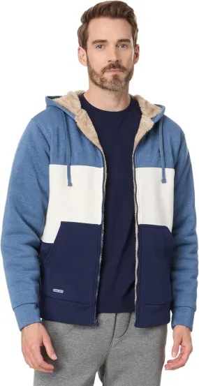 U.S. POLO ASSN. Men's USPA Color-Block Full Zip Sherpa Hoodie