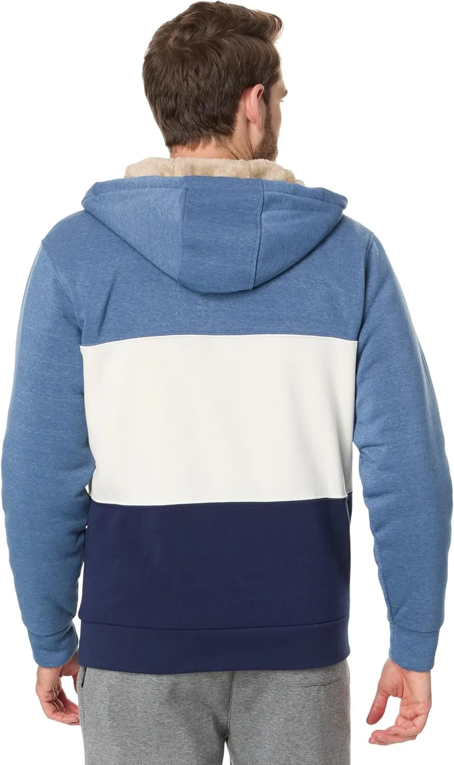 U.S. POLO ASSN. Men's USPA Color-Block Full Zip Sherpa Hoodie