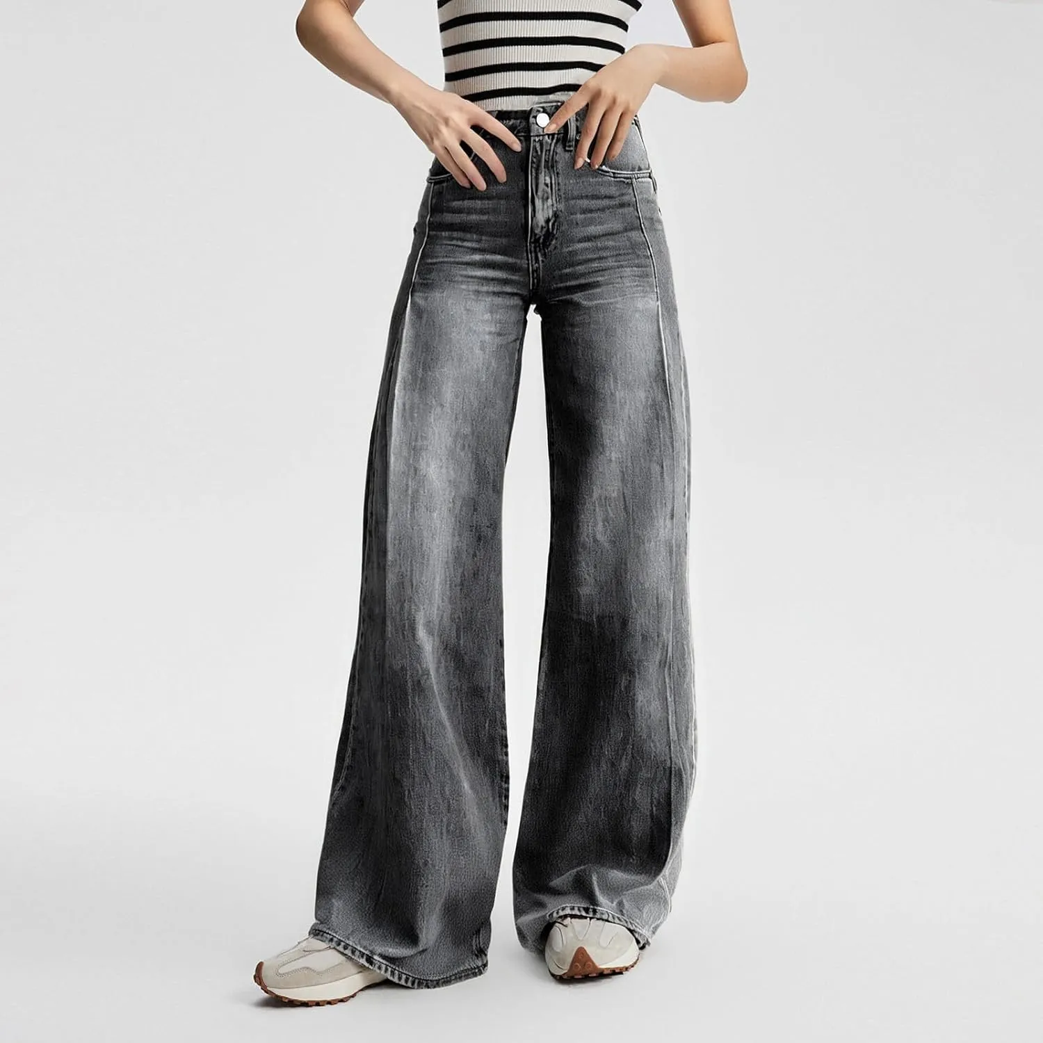 Wide Leg Jeans for Women 2025 Summer High Waisted Strechy Trendy Baggy Bootcut Y2K Street Denim Pants Plus Size