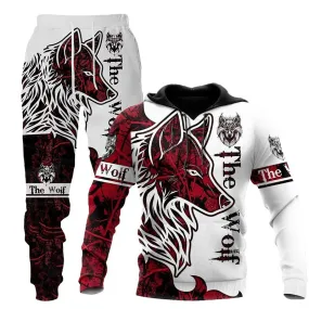 Wolf 3d Printed Hoodie Pants Suit