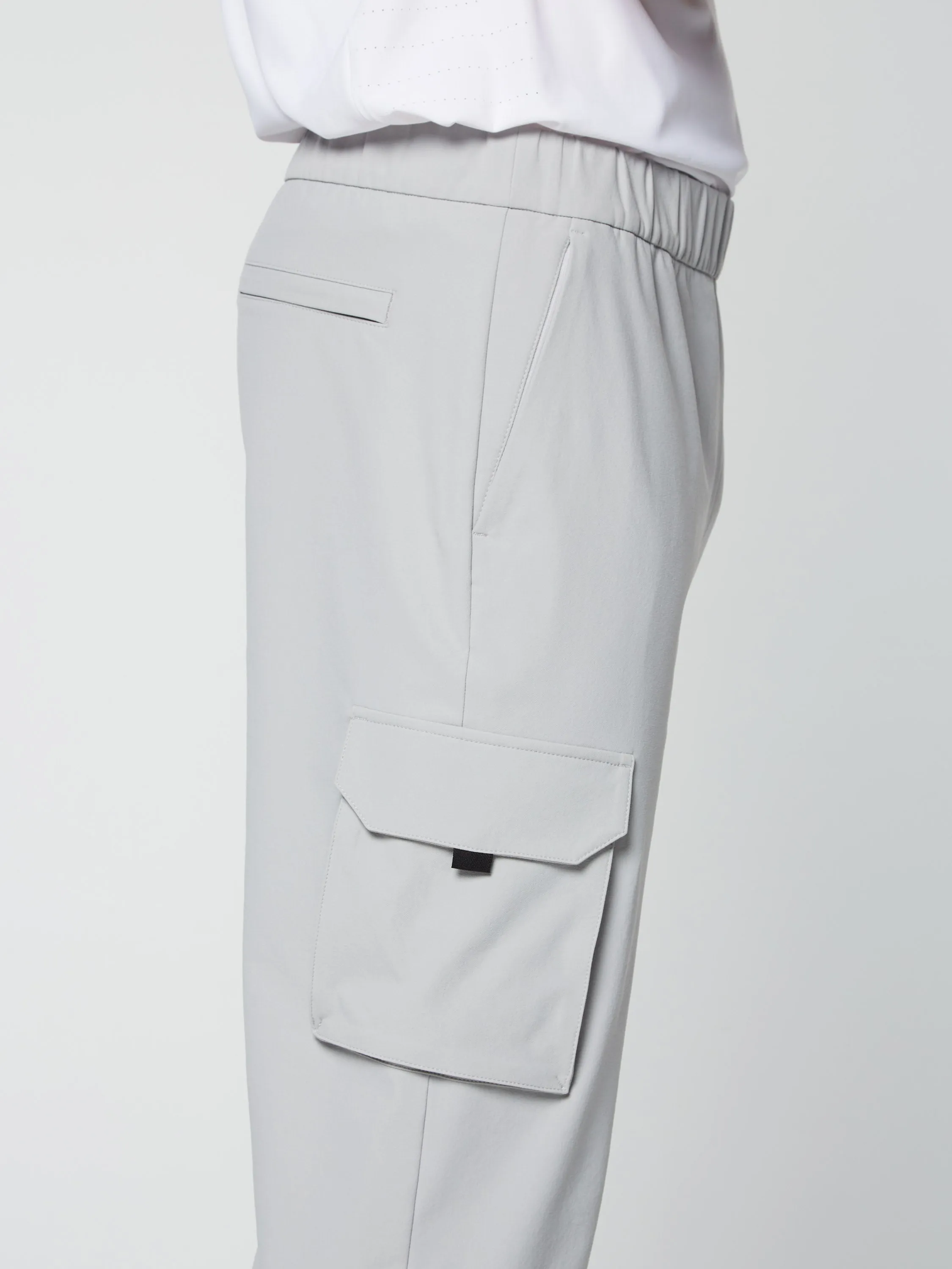 Woven Cargo Jogger Pants- Heather Grey