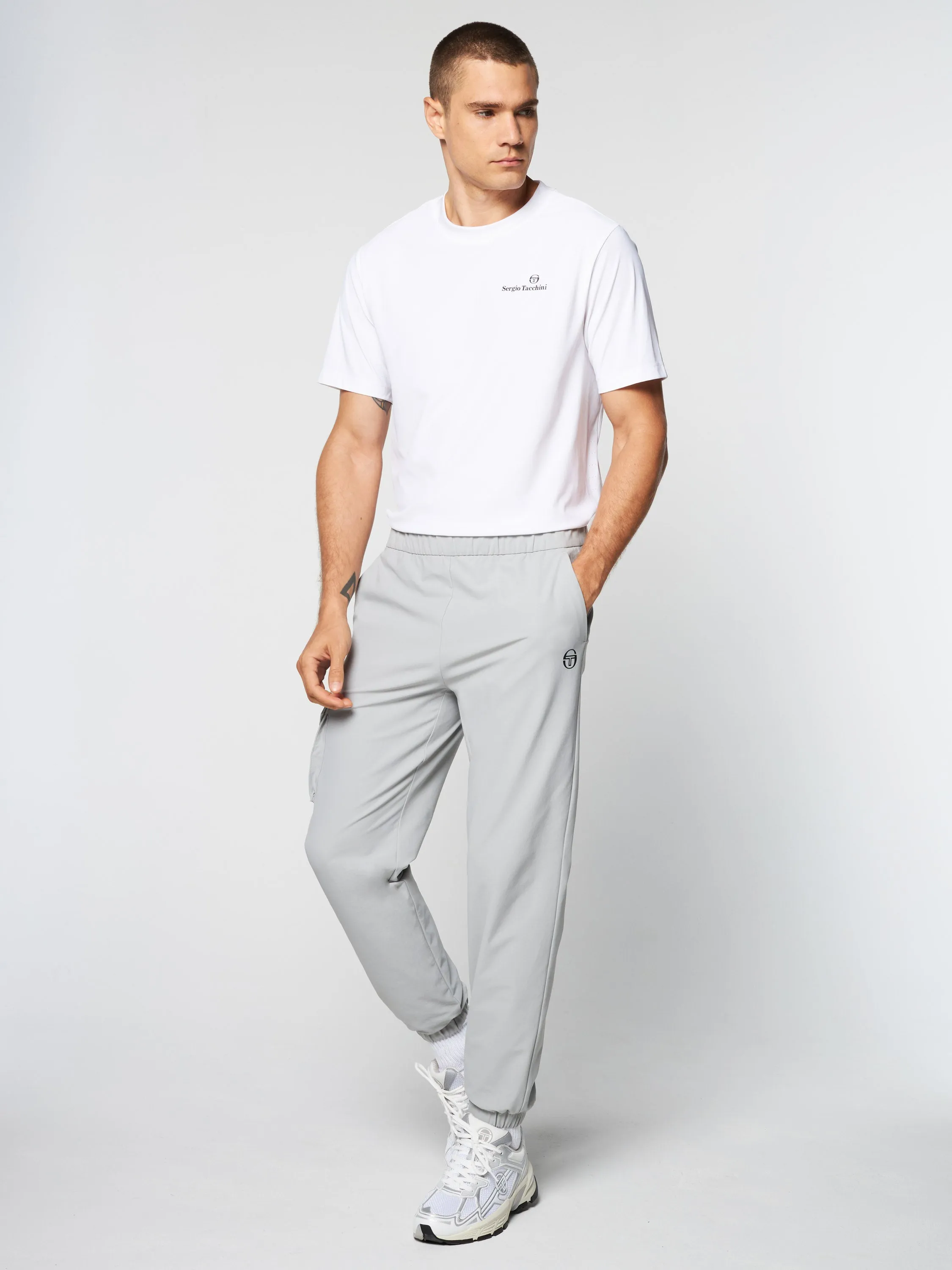 Woven Cargo Jogger Pants- Heather Grey